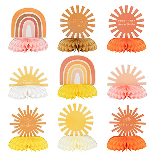 BeYumi 9Stück Boho Sun Honeycomb Tafelaufsätze Hippie Rainbow Muted Sun Tischdekoration Erste Reise um die Sonne Geburtstagsparty Dekoration Babyparty Zubehör für Baby Jungen Mädchen BeYumi 9Stück Boho Sun Honeycomb Tafelaufsätze Hippie Rainbow Muted Sun Tischdekoration Erste Reise um die Sonne Geburtstagsparty Dekoration Babyparty Zubehör für Baby Jungen Mädchen von BeYumi