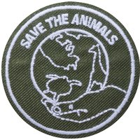 Bügelapplikation "Save the Animals" von Grün