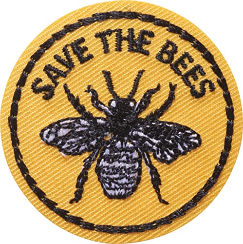 Bügelapplikation "Save the Bees" Ø ca. 4,8 cm von BeaLena