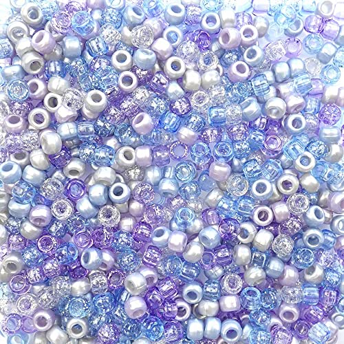 Blaue und violette Eispastell-Mischung, Pony-Perlen, hergestellt in den USA, 6 x 9 mm, Kunststoff-Bastelperlen für Banner, Konzert-Festival-Armbänder, Halsketten, Schlüsselanhänger und Schmuck, Kunst Blaue und violette Eispastell-Mischung, Pony-Perlen, hergestellt in den USA, 6 x 9 mm, Kunststoff-Bastelperlen für Banner, Konzert-Festival-Armbänder, Halsketten, Schlüsselanhänger und Schmuck, Kunst von Bead Bee