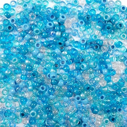 Karibikblaue Türkis-Pony-Perlen, hergestellt in den USA, 6 x 9 mm, Kunststoffperlen für Banner, Konzert-Festival-Armbänder, Halsketten, Schlüsselanhänger und Schmuck, Kunst und Handwerk, Haarflechten Karibikblaue Türkis-Pony-Perlen, hergestellt in den USA, 6 x 9 mm, Kunststoffperlen für Banner, Konzert-Festival-Armbänder, Halsketten, Schlüsselanhänger und Schmuck, Kunst und Handwerk, Haarflechten von Bead Bee