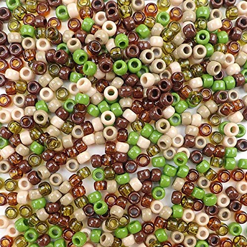 Klassische Camouflage-Mix-Pony-Perlen, hergestellt in den USA, 6 x 9 mm, Kunststoffperlen für Banner, Konzert-Festival-Armbänder, Halsketten, Schlüsselanhänger und Schmuck, Haarflechten, Kunst und Klassische Camouflage-Mix-Pony-Perlen, hergestellt in den USA, 6 x 9 mm, Kunststoffperlen für Banner, Konzert-Festival-Armbänder, Halsketten, Schlüsselanhänger und Schmuck, Haarflechten, Kunst und von Bead Bee