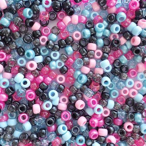 Konfetti-Pop-Mix-Pony-Perlen, hergestellt in den USA, 6 x 9 mm, Kunststoff-Bastelperlen für Banner, Konzert-Festival-Armbänder, Halsketten, Schlüsselanhänger und Schmuck, Haarflechten, Kunst und Konfetti-Pop-Mix-Pony-Perlen, hergestellt in den USA, 6 x 9 mm, Kunststoff-Bastelperlen für Banner, Konzert-Festival-Armbänder, Halsketten, Schlüsselanhänger und Schmuck, Haarflechten, Kunst und von Bead Bee