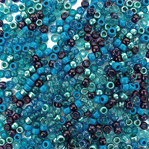 Ocean Blue Turquoise Mix Pony Perlen, hergestellt in den USA, 6 x 9 mm, Kunststoffperlen für Banner, Konzertfestival-Armbänder, Halsketten, Schlüsselanhänger und Schmuck, Kunst und Handwerk Ocean Blue Turquoise Mix Pony Perlen, hergestellt in den USA, 6 x 9 mm, Kunststoffperlen für Banner, Konzertfestival-Armbänder, Halsketten, Schlüsselanhänger und Schmuck, Kunst und Handwerk von Bead Bee