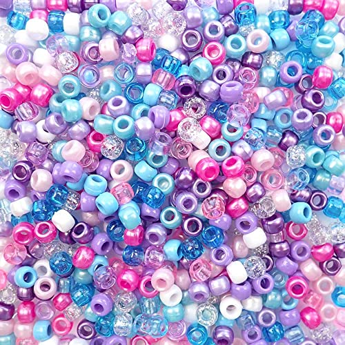 Prinzessinnen-Mix-Pony-Perlen, hergestellt in den USA, 6 x 9 mm, Kunststoff-Bastelperlen für Banner, Konzert-Festival-Armbänder, Halsketten, Schlüsselanhänger und Schmuck, Haarflechten, Kunst und Prinzessinnen-Mix-Pony-Perlen, hergestellt in den USA, 6 x 9 mm, Kunststoff-Bastelperlen für Banner, Konzert-Festival-Armbänder, Halsketten, Schlüsselanhänger und Schmuck, Haarflechten, Kunst und von Bead Bee