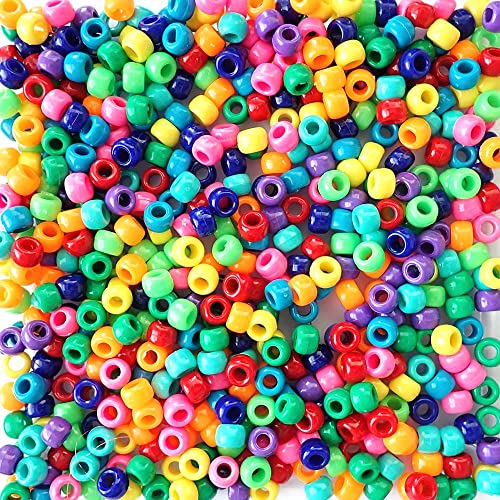 Regenbogen-Pony-Perlen, undurchsichtig, hergestellt in den USA, 6 x 9 mm, Kunststoffperlen für Banner, Konzert-Festival-Armbänder, Halsketten, Schlüsselanhänger und Schmuck, Haarflechten, Kunst und Regenbogen-Pony-Perlen, undurchsichtig, hergestellt in den USA, 6 x 9 mm, Kunststoffperlen für Banner, Konzert-Festival-Armbänder, Halsketten, Schlüsselanhänger und Schmuck, Haarflechten, Kunst und von Bead Bee