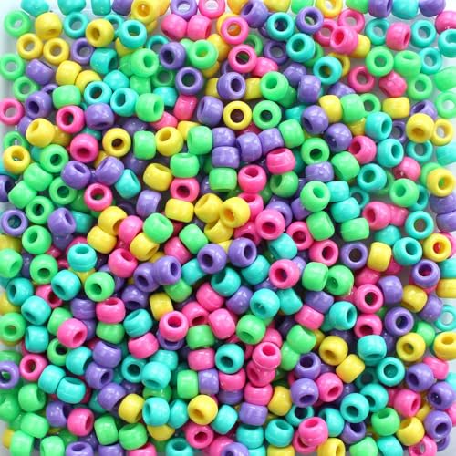 Sweetheart Mix Pony-Perlen, hergestellt in den USA, 6 x 9 mm, Kunststoff-Bastelperlen für Armbänder, Kunsthandwerk, Haarflechten, Schmuck, Dekorationen, Zubehör, 700 Perlen von Bead Bee