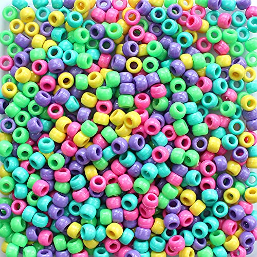 Sweetheart Mix Pony Perlen 6 x 9 mm, hergestellt in den USA, Kunststoff-Bastelperlen für Kunsthandwerk Haarflechten Schmuck Dekorationen Zubehör, Bulk 500 Perlen von Bead Bee