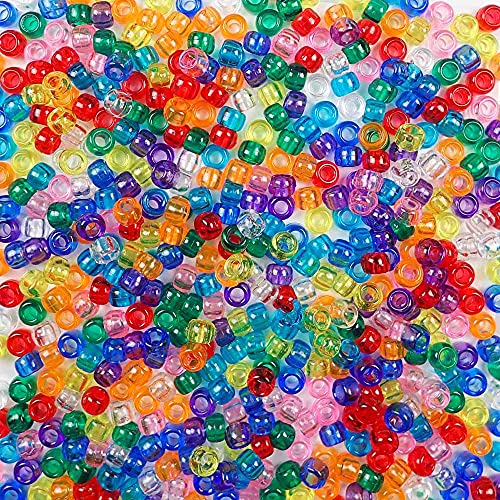 Transparente, mehrfarbige Kunststoff-Pony-Perlen, hergestellt in den USA, 6 x 9 mm, Kunststoff-Bastelperlen für Banner, Konzert-Festival-Armbänder, Halsketten, Schlüsselanhänger und Schmuck, Kunst und Transparente, mehrfarbige Kunststoff-Pony-Perlen, hergestellt in den USA, 6 x 9 mm, Kunststoff-Bastelperlen für Banner, Konzert-Festival-Armbänder, Halsketten, Schlüsselanhänger und Schmuck, Kunst und von Bead Bee