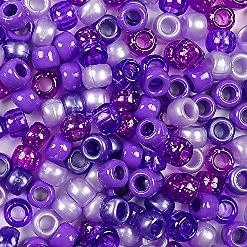 Violette Pony-Perlen, hergestellt in den USA, 6 x 9 mm, Kunststoffperlen für Banner, Konzert-Festival-Armbänder, Halsketten, Schlüsselanhänger und Schmuck, Kunst und Handwerk, Haarflechten Violette Pony-Perlen, hergestellt in den USA, 6 x 9 mm, Kunststoffperlen für Banner, Konzert-Festival-Armbänder, Halsketten, Schlüsselanhänger und Schmuck, Kunst und Handwerk, Haarflechten von Bead Bee