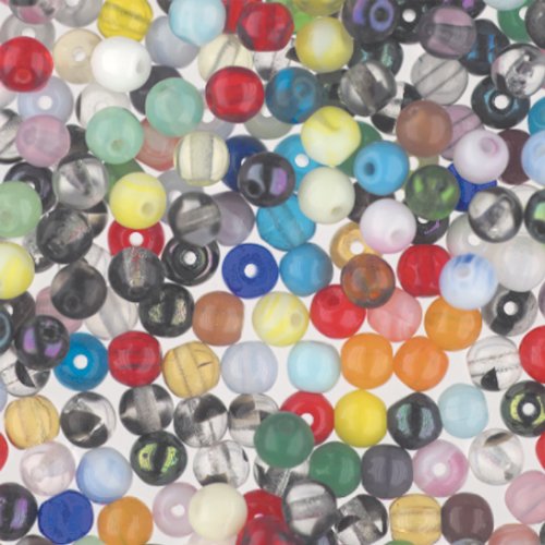 Czech Glass 4mm Round Druk Beads ASSORTED MIX of FINISHES and COLORS 500 beads per pack by BeadExplosion von BeadExplosion