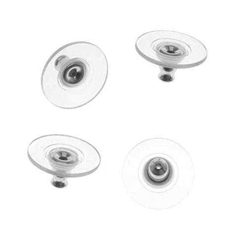 Beadaholique B915 50 Stück hypoallergene Ohrstecker-Verschlüsse mit Polster, silberfarben, Silber Beadaholique B915 50 Stück hypoallergene Ohrstecker-Verschlüsse mit Polster, silberfarben, Silber von Beadaholique