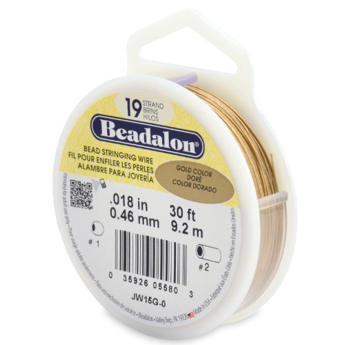 Beadalon, 9,2 m Rolle, 0,46 mm Durchmesser 19 Fasern, Gold von Beadalon