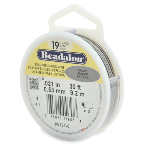 Beadalon 19 Stränge Edelstahldraht zum Auffädeln von Perlen, Edelstahl, hell, 21 in / 0.53 mm Beadalon 19 Stränge Edelstahldraht zum Auffädeln von Perlen, Edelstahl, hell, 21 in / 0.53 mm von Beadalon