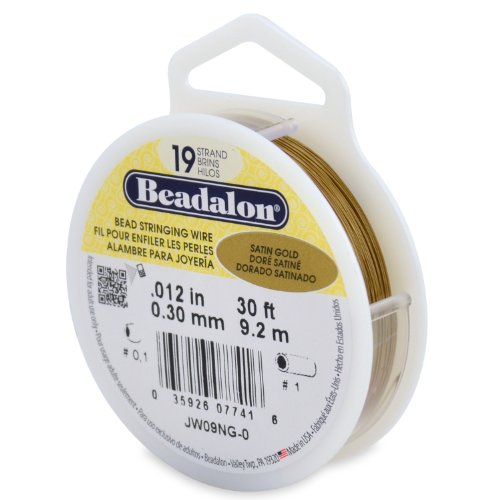 Beadalon 19-Strand Bead Besaitung Draht, 0.012-inch, Satin Gold, 30-feet von Beadalon