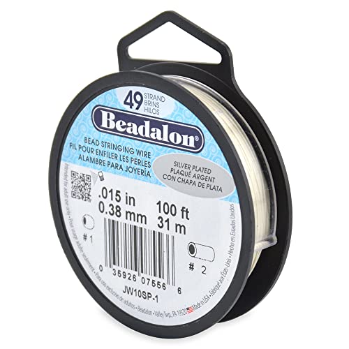 Beadalon 49-Strand Bead Stringing Wire, 0.015-Inch, Silver Plated, 100-Feet by Beadalon Beadalon 49-Strand Bead Stringing Wire, 0.015-Inch, Silver Plated, 100-Feet by Beadalon von Beadalon