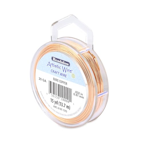 Beadalon Artistic, 20 Gauge Craft Wire, Bare Copper, 15 yd (13.7 m) Basteldraht, Blankes Kupfer, 1 Pack von Artistic Wire