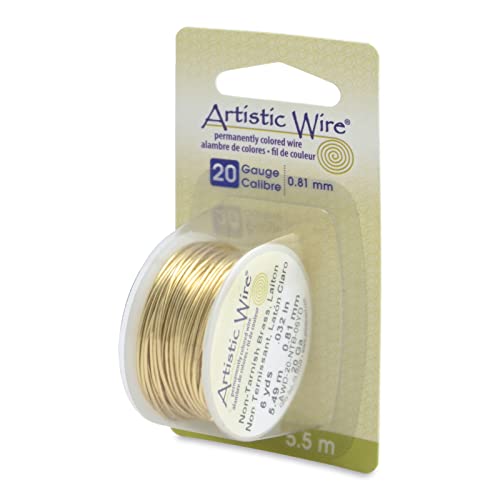 Beadalon Artistic, 20 Gauge Craft Wire, Non-Tarnish Brass, 6 yd (5.5 m) Basteldraht, Messing von Artistic Wire