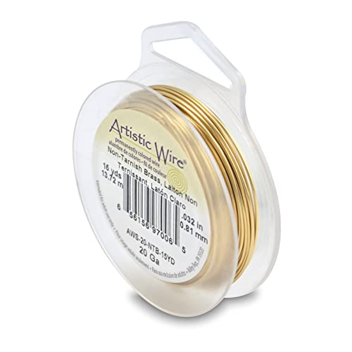 Beadalon Artistic, 20 Gauge Craft Wire, Tarnish Resistant Brass, 15 yd (13.7 m) Basteldraht, Silberfarben, 1 Pack von Artistic Wire