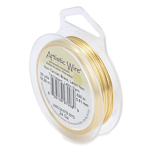 Beadalon Artistic, 24 Gauge Craft Wire, Tarnish Resistant Brass, 20 yd (18.3 m) Basteldraht, Nt Messing, 1 Pack von Artistic Wire