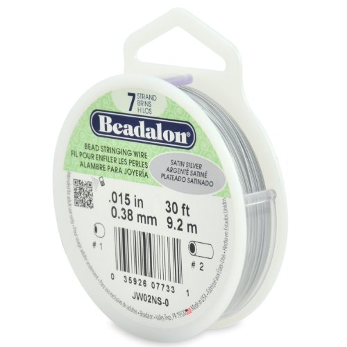 Beadalon Besaitung Draht 7-Strand .015-inch X 30 '-Satin Silber, Anderen, Mehrfarbig, 3.6 x 8.93 x 10.15 cm von Beadalon