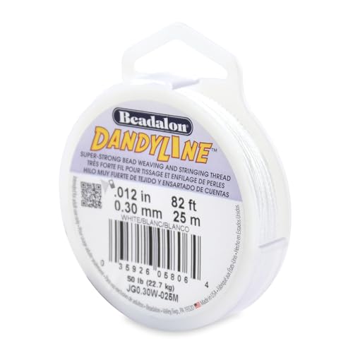 Beadalon DanyLine Perlenfaden, geflochten, 0,30 mm, 25 m, Weiß von Beadalon