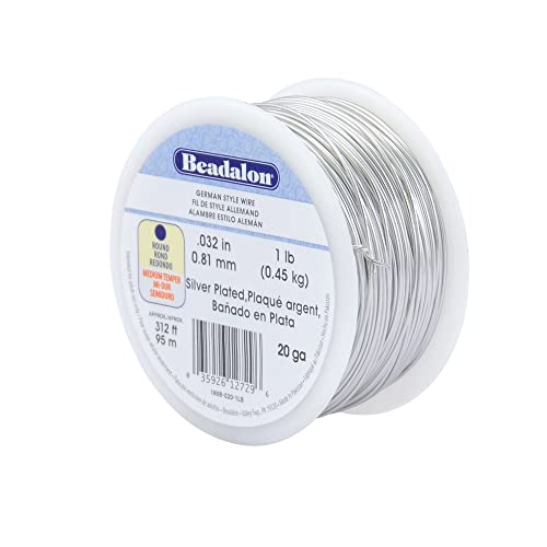 Beadalon Deutscher Stil Draht zur Schmuckherstellung, rund, versilbert, 20 Gauge, 95 m Beadalon Deutscher Stil Draht zur Schmuckherstellung, rund, versilbert, 20 Gauge, 95 m von Beadalon