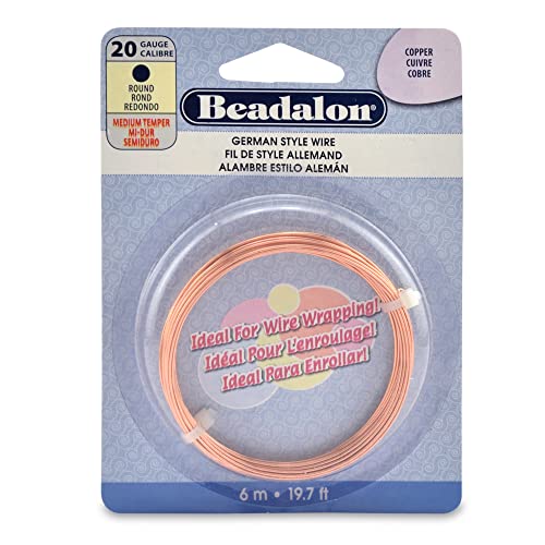 Beadalon Deutscher Stil Wickeldraht, rund, Kupfer, 20 Gauge, 6 m von Beadalon