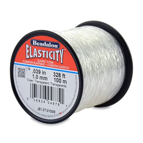 Beadalon Elastizität Elastisches Band, Gummi, Transparent, 1 mm/100 m, 100 von Beadalon