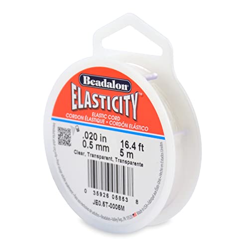 Beadalon Elasticity Dehnschnur, Gummi, farblos, 0.5 mm, 5 von Beadalon