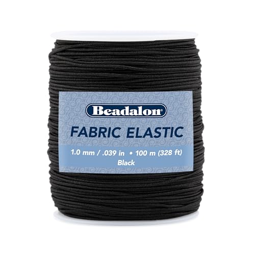 Beadalon Elastischer Stoff, 1,0 mm, Schwarz, 100 m von Beadalon