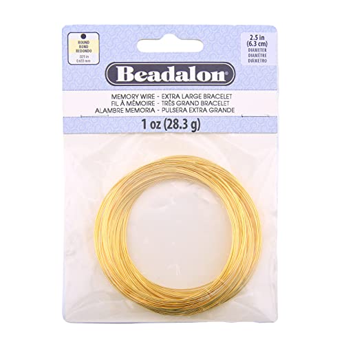 Beadalon - Gedächtnisdraht aus Kohlenstoffstahl, rund, XL, goldfarben, 1 Unzen, ca. 62 Hupen Beadalon - Gedächtnisdraht aus Kohlenstoffstahl, rund, XL, goldfarben, 1 Unzen, ca. 62 Hupen von Beadalon