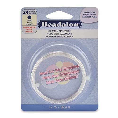 Beadalon German Style 12 M 24 Gauge runder Draht, versilbert von Beadalon
