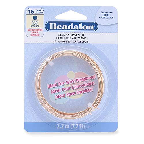 Beadalon German Style Wire, Round, Gold Color, 16 Gauge, 2.Meters by Beadalon von Beadalon