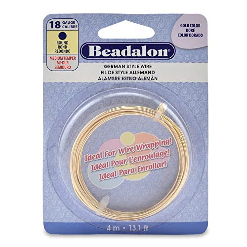 Beadalon German Style Wire-Gold Round - 18 Gauge 13.1' von Beadalon