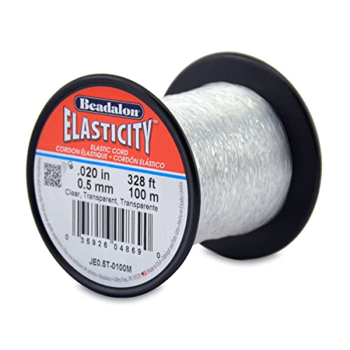 Beadalon Elastizität Elastisches Band, Gummi, Transparent, 0.5 mm/100 m von Beadalon