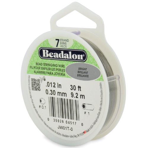 Beadalon JW01-T-0 Perlenbesaitungsdraht, 7-strängig, 0,30 mm, 9,1 m, hell, 012 von Beadalon