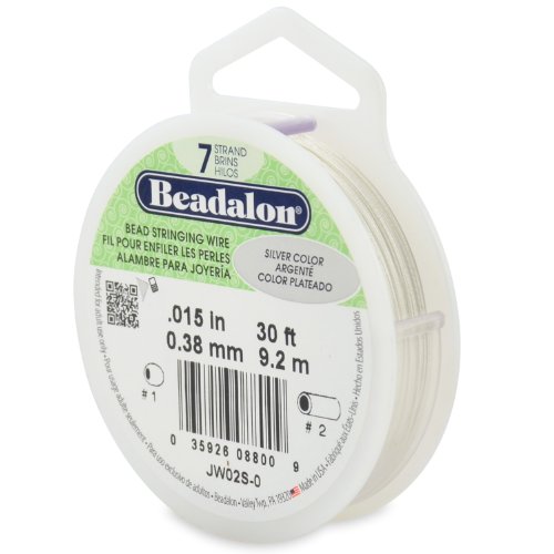 Beadalon JW02S-0 Strangdraht, 0,015 cm, 9 m, Edelstahl, Mehrfarbig, 0.38 mm von Beadalon