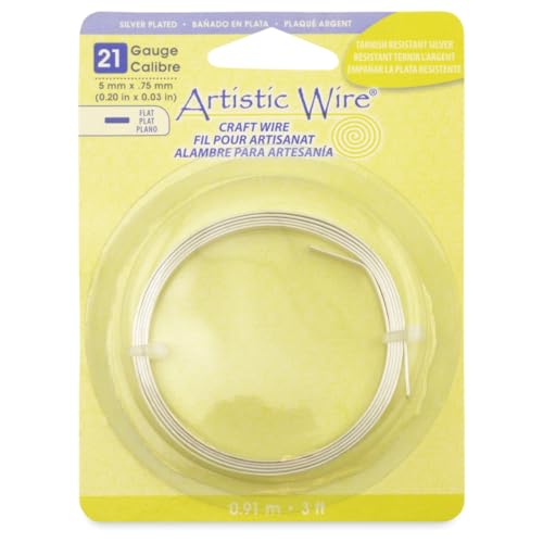 Beadalon Metall Artistic Draht Flat-Silver-Plated- 21 Gauge, 5 MMX. 75mmx3 ' Beadalon Metall Artistic Draht Flat-Silver-Plated- 21 Gauge, 5 MMX. 75mmx3 ' von Artistic Wire