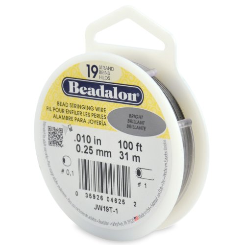 Beadalon Perlenkettendraht, 19 Stränge, 0,0 cm, hell, 30,5 m von Beadalon