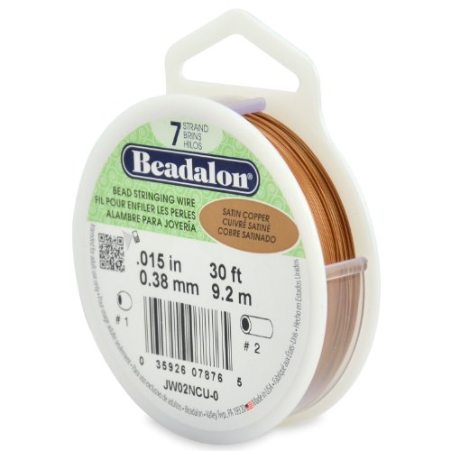 Beadalon Perlenschnurdraht, 7 Stränge, 0,38 mm, 9,1 m, Satin-Kupferfarbe Perlenbesaitungsdraht, Edelstahl, Satiniertes Kupfer, 0.38 mm Beadalon Perlenschnurdraht, 7 Stränge, 0,38 mm, 9,1 m, Satin-Kupferfarbe Perlenbesaitungsdraht, Edelstahl, Satiniertes Kupfer, 0.38 mm von Beadalon