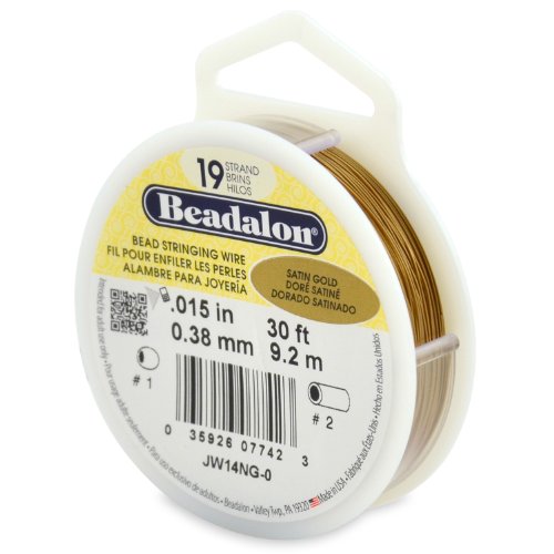 Beadalon 22-strängiger Edelstahl-Perlendraht, Goldfarben satiniert von Beadalon