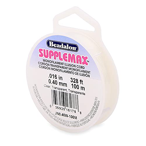 Beadalon SuppleMax Illusion Perlenschnur, 0,40 mm, transparentes Monofilament, 100 m von Beadalon