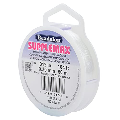 Beadalon SuppleMax Illusion Perlenschnur, 0,30 mm, transparent, Monofilament, 50 m von Beadalon