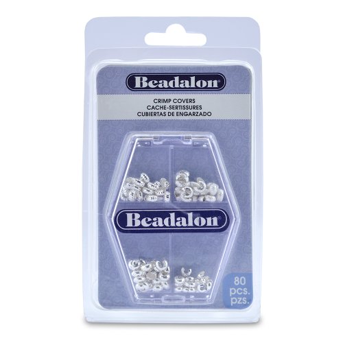 Beadalon Versilberte Quetschperlen-Abdeckungen im Mix 3mm-4mm (80 Stück) von Beadalon
