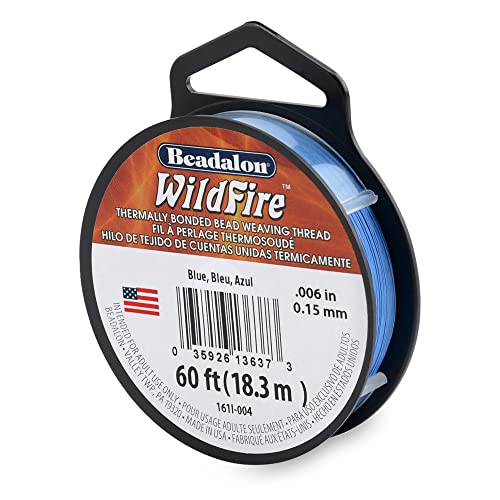 Beadalon Wildfire 0.006" Blue 50 yd Thermisch gebundener Perlenfaden, blau, 4.9 x 2.8 x 0.6 inches von Beadalon
