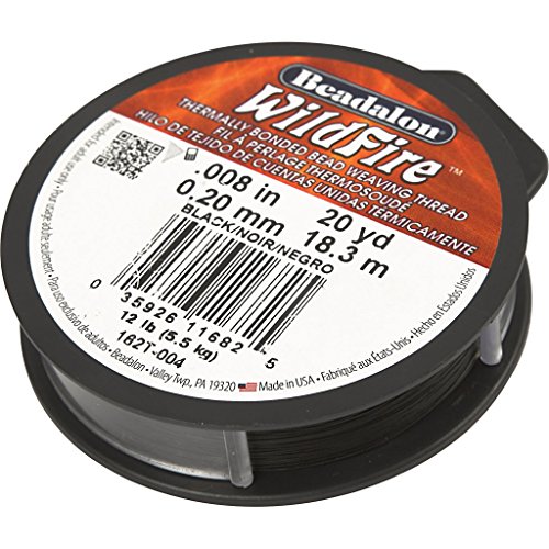 Beadalon Wildfire 0,000000 Zoll schwarz 20 Yd Thermisch verklebtes Perlenfaden, 0.01, 18 von Beadalon