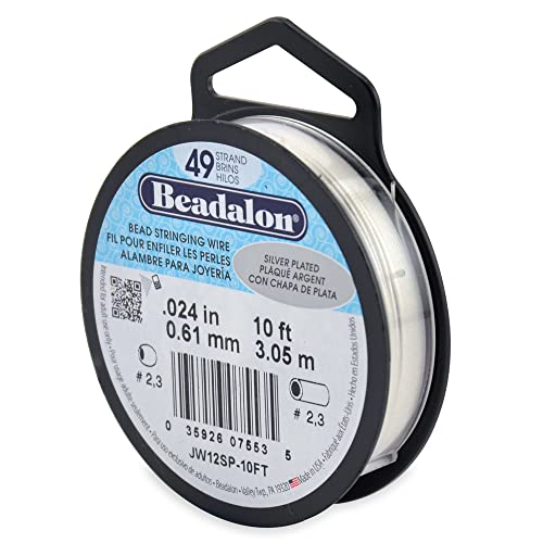 Stringing Wire 49-Strand .024"X10'-Silver-Plated von Beadalon