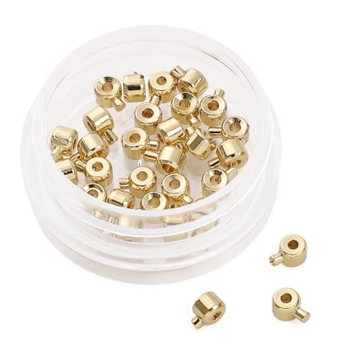 BEADIA 14 Karat vergoldete Zylinder-Angelschnurschnalle, 3,2 mm Endkappen, 30 Stück, für Schmuckherstellung BEADIA 14 Karat vergoldete Zylinder-Angelschnurschnalle, 3,2 mm Endkappen, 30 Stück, für Schmuckherstellung von Beadia
