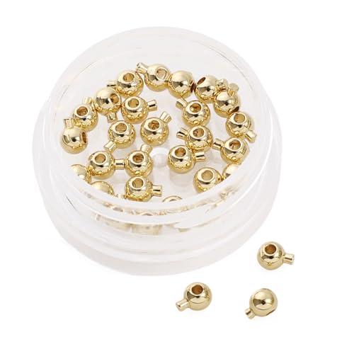 BEADIA 14 Karat vergoldete runde Angelschnurschnalle, 3,5 mm Endkappen, 30 Stück, für Schmuckherstellung BEADIA 14 Karat vergoldete runde Angelschnurschnalle, 3,5 mm Endkappen, 30 Stück, für Schmuckherstellung von Beadia